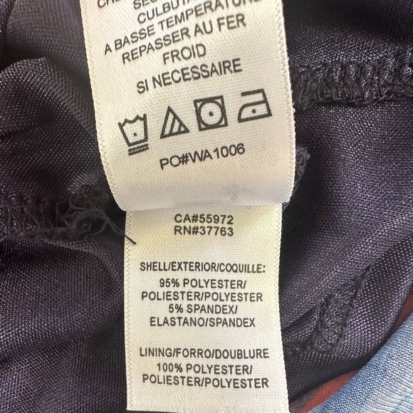 Laundry by Shelli Segal POP ORANGE MULTI CINCHED HALTER DRESS Size 6 - Picture 9 of 9